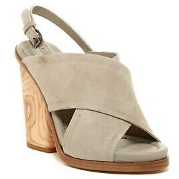 VINCE | Helena Sling Crisscross Suede Sandals in Gray Size 8M - Picture 1 of 7